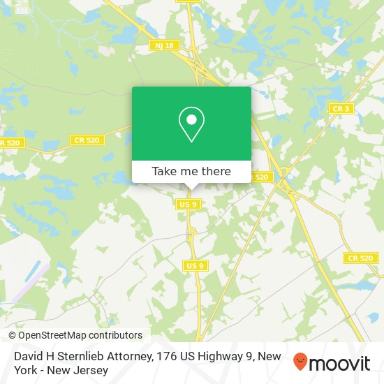 Mapa de David H Sternlieb Attorney, 176 US Highway 9