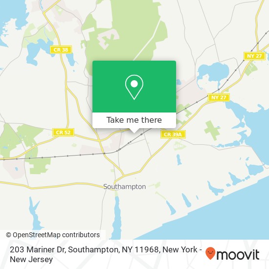 Mapa de 203 Mariner Dr, Southampton, NY 11968