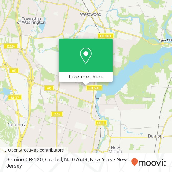 Mapa de Semino CR-120, Oradell, NJ 07649
