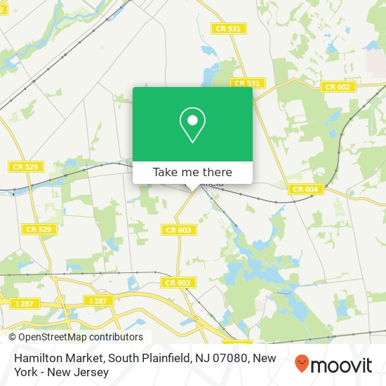 Mapa de Hamilton Market, South Plainfield, NJ 07080