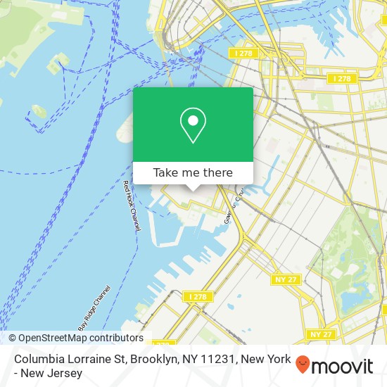 Mapa de Columbia Lorraine St, Brooklyn, NY 11231