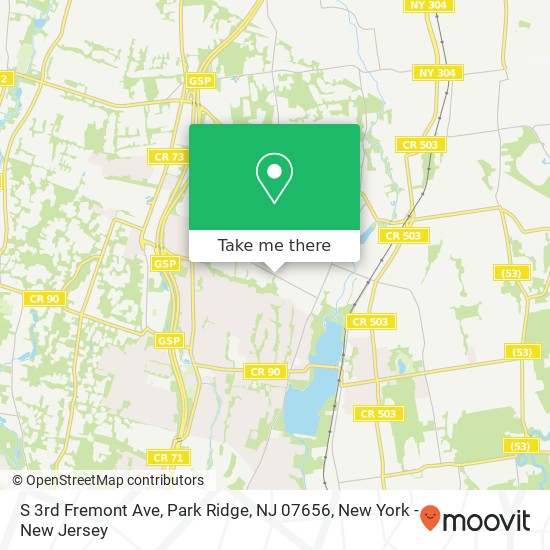 Mapa de S 3rd Fremont Ave, Park Ridge, NJ 07656