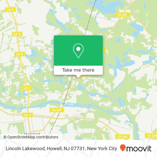 Lincoln Lakewood, Howell, NJ 07731 map