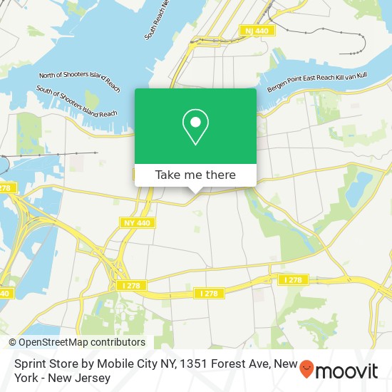 Mapa de Sprint Store by Mobile City NY, 1351 Forest Ave