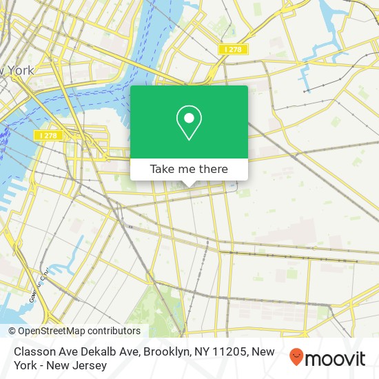 Mapa de Classon Ave Dekalb Ave, Brooklyn, NY 11205