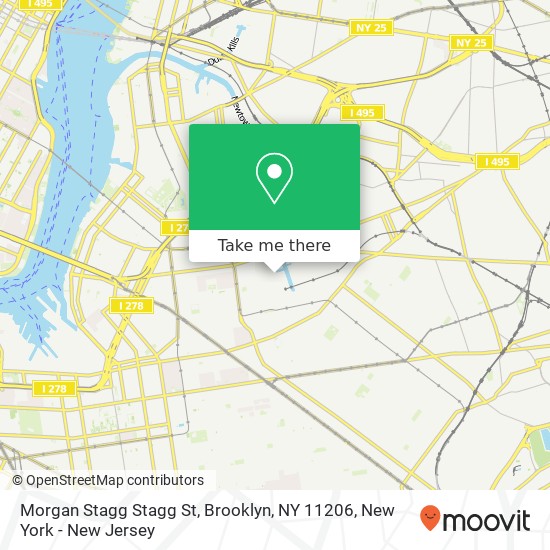 Mapa de Morgan Stagg Stagg St, Brooklyn, NY 11206