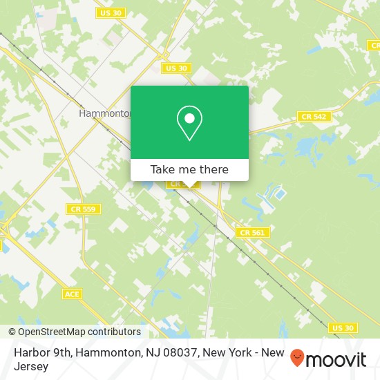 Mapa de Harbor 9th, Hammonton, NJ 08037