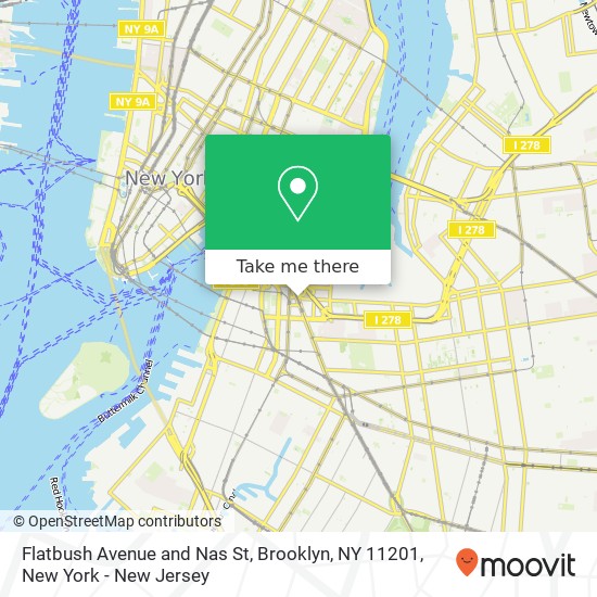 Flatbush Avenue and Nas St, Brooklyn, NY 11201 map