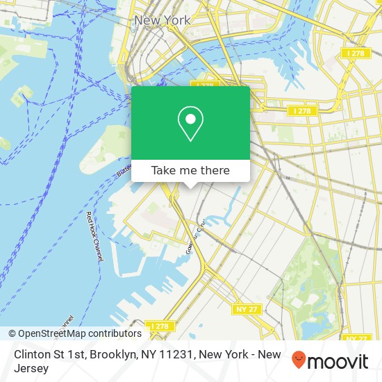 Mapa de Clinton St 1st, Brooklyn, NY 11231