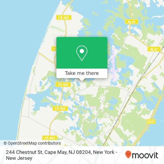 Mapa de 244 Chestnut St, Cape May, NJ 08204