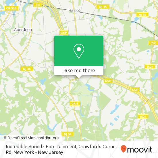Mapa de Incredible Soundz Entertainment, Crawfords Corner Rd