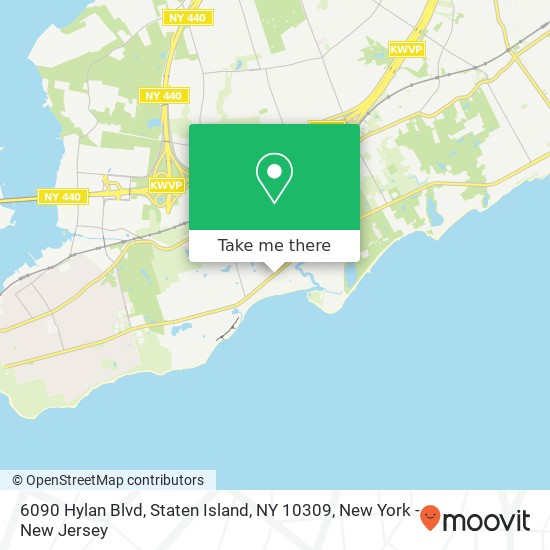 Mapa de 6090 Hylan Blvd, Staten Island, NY 10309