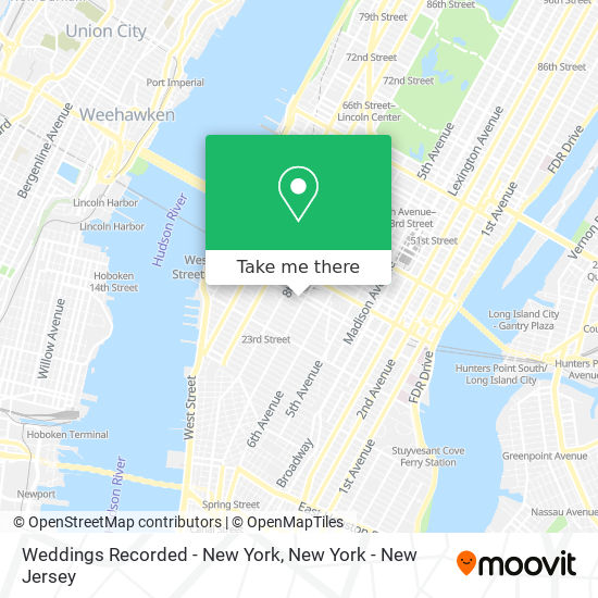 Weddings Recorded - New York map