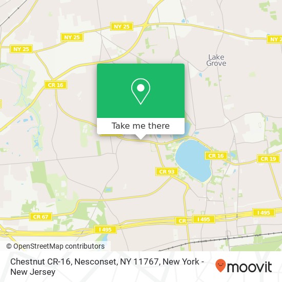 Mapa de Chestnut CR-16, Nesconset, NY 11767