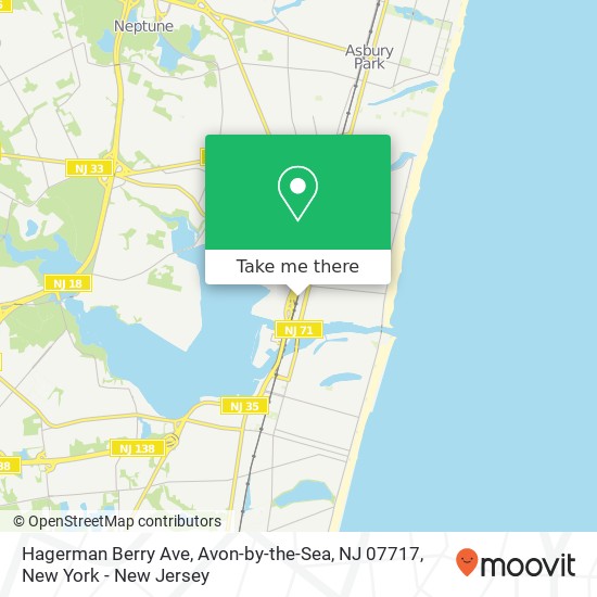 Mapa de Hagerman Berry Ave, Avon-by-the-Sea, NJ 07717