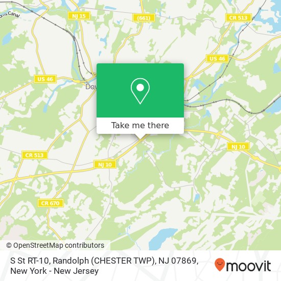 Mapa de S St RT-10, Randolph (CHESTER TWP), NJ 07869