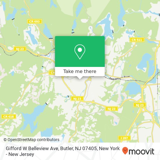 Mapa de Gifford W Belleview Ave, Butler, NJ 07405