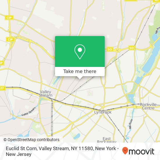 Mapa de Euclid St Corn, Valley Stream, NY 11580