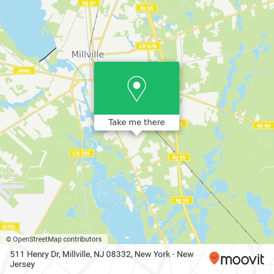 Mapa de 511 Henry Dr, Millville, NJ 08332