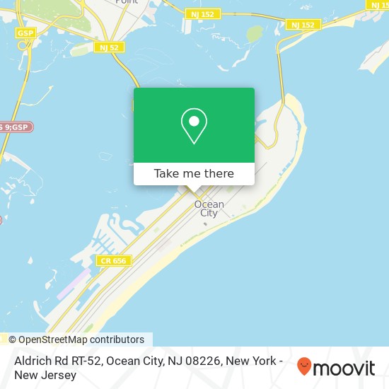 Mapa de Aldrich Rd RT-52, Ocean City, NJ 08226
