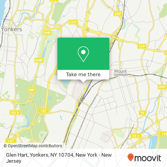 Mapa de Glen Hart, Yonkers, NY 10704