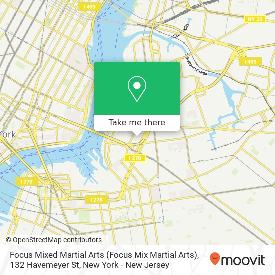 Mapa de Focus Mixed Martial Arts (Focus Mix Martial Arts), 132 Havemeyer St