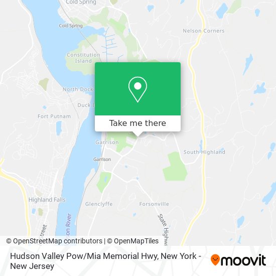 Mapa de Hudson Valley Pow / Mia Memorial Hwy