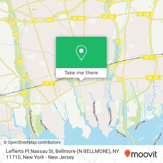 Mapa de Lefferts Pl Nassau St, Bellmore (N BELLMORE), NY 11710