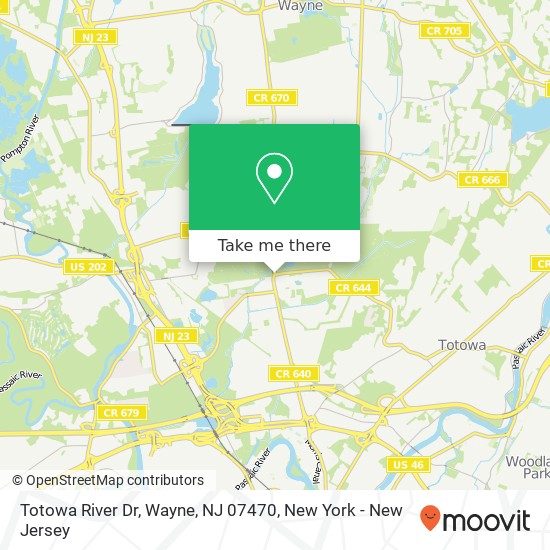 Mapa de Totowa River Dr, Wayne, NJ 07470