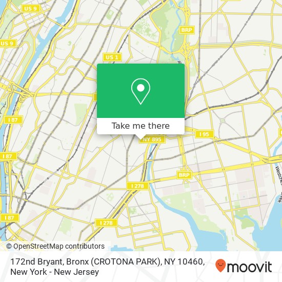 Mapa de 172nd Bryant, Bronx (CROTONA PARK), NY 10460