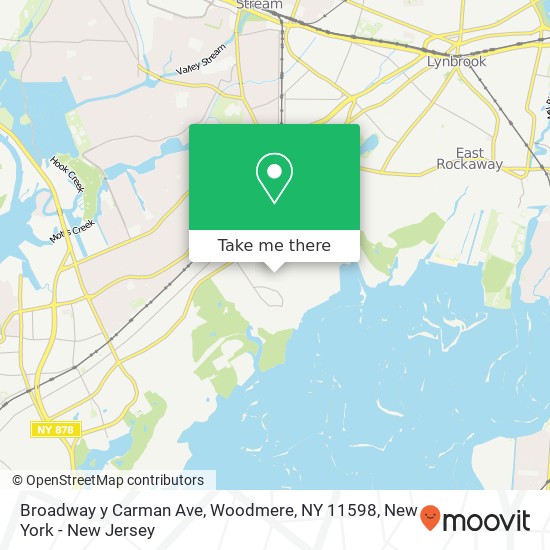 Mapa de Broadway y Carman Ave, Woodmere, NY 11598