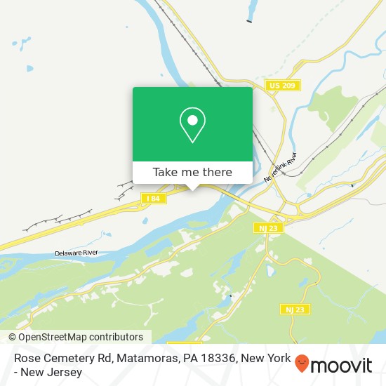 Rose Cemetery Rd, Matamoras, PA 18336 map
