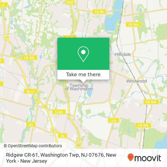 Ridgew CR-61, Washington Twp, NJ 07676 map