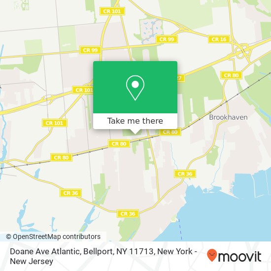 Mapa de Doane Ave Atlantic, Bellport, NY 11713