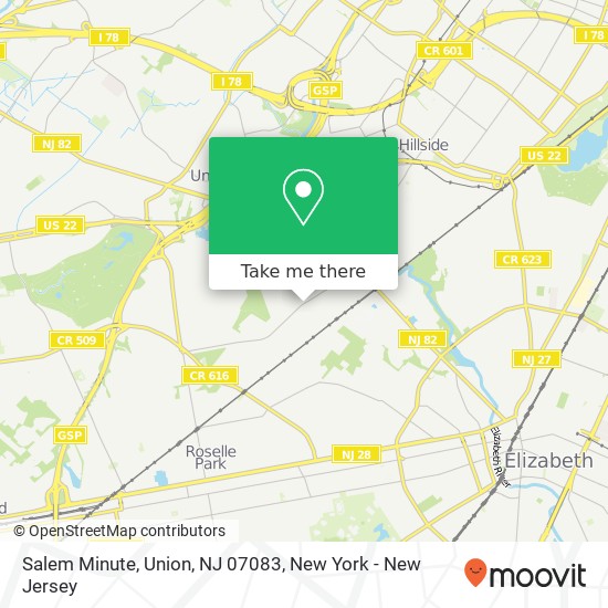 Mapa de Salem Minute, Union, NJ 07083