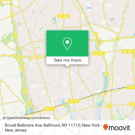 Mapa de Broad Bellmore Ave, Bellmore, NY 11710