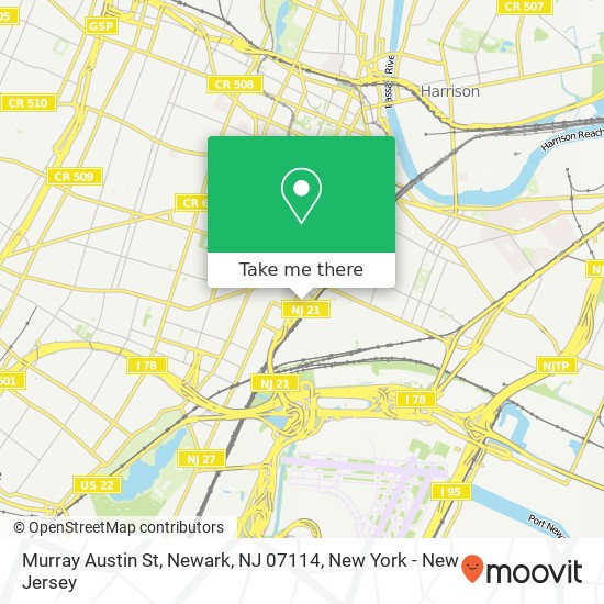 Mapa de Murray Austin St, Newark, NJ 07114