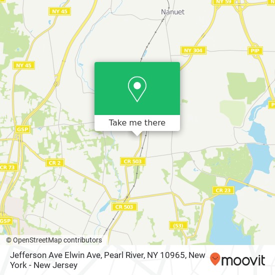 Jefferson Ave Elwin Ave, Pearl River, NY 10965 map