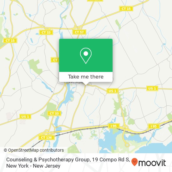 Counseling & Psychotherapy Group, 19 Compo Rd S map