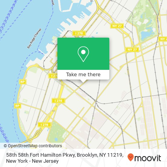 Mapa de 58th 58th Fort Hamilton Pkwy, Brooklyn, NY 11219