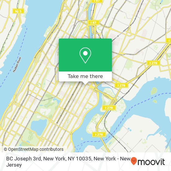 BC Joseph 3rd, New York, NY 10035 map