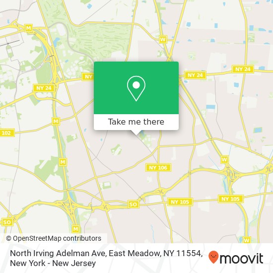 Mapa de North Irving Adelman Ave, East Meadow, NY 11554