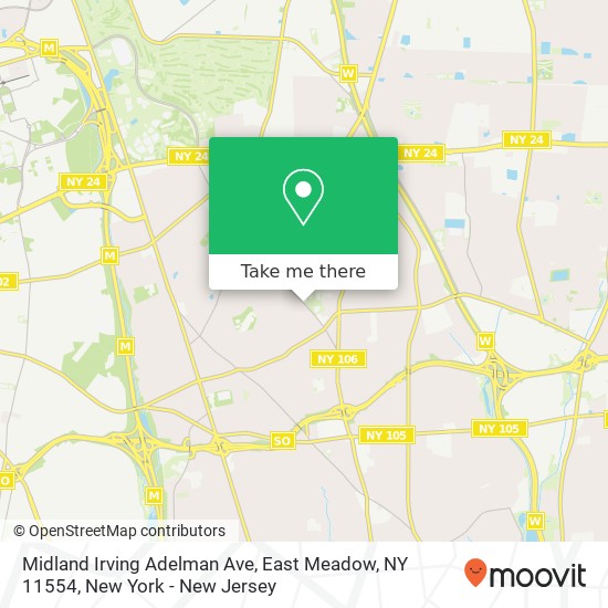 Mapa de Midland Irving Adelman Ave, East Meadow, NY 11554