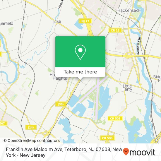 Franklin Ave Malcolm Ave, Teterboro, NJ 07608 map