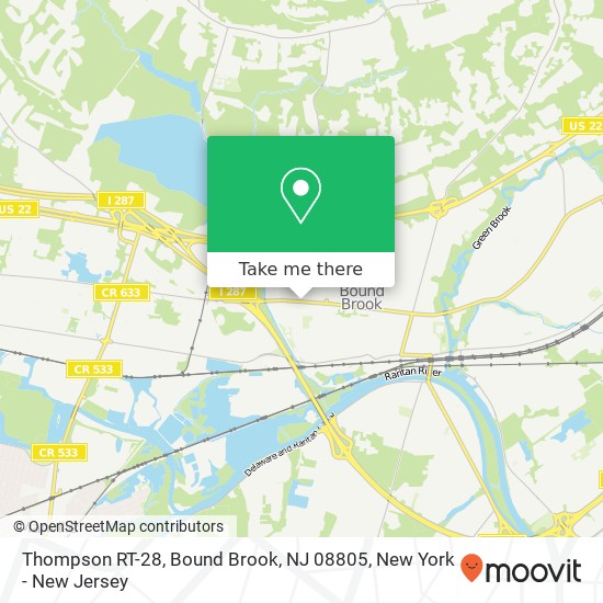 Mapa de Thompson RT-28, Bound Brook, NJ 08805