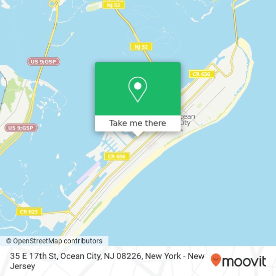 Mapa de 35 E 17th St, Ocean City, NJ 08226
