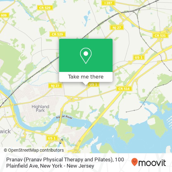 Mapa de Pranav (Pranav Physical Therapy and Pilates), 100 Plainfield Ave