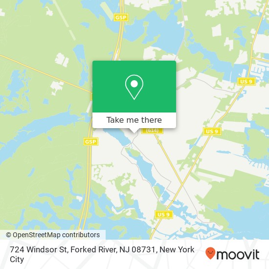 Mapa de 724 Windsor St, Forked River, NJ 08731