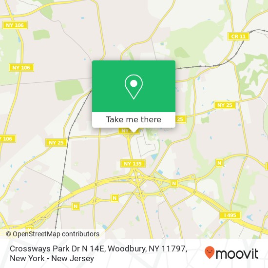 Mapa de Crossways Park Dr N 14E, Woodbury, NY 11797