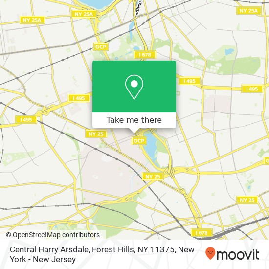 Mapa de Central Harry Arsdale, Forest Hills, NY 11375